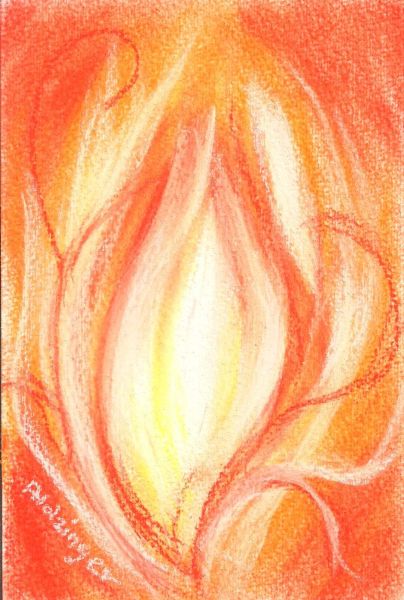 Heilbild Flamme orange