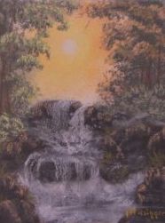 Sonnenlicht im Wasserfall